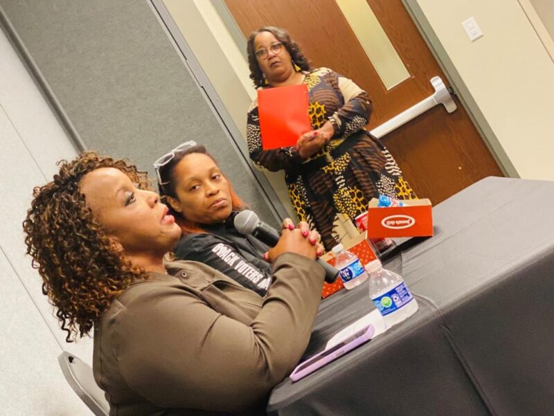 Leona Allen speaks as panelist during Ministry In Civics launch at The Potter's House Dallas March 25, 2023