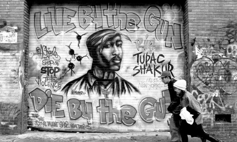 A memorial to Tupac Shakur