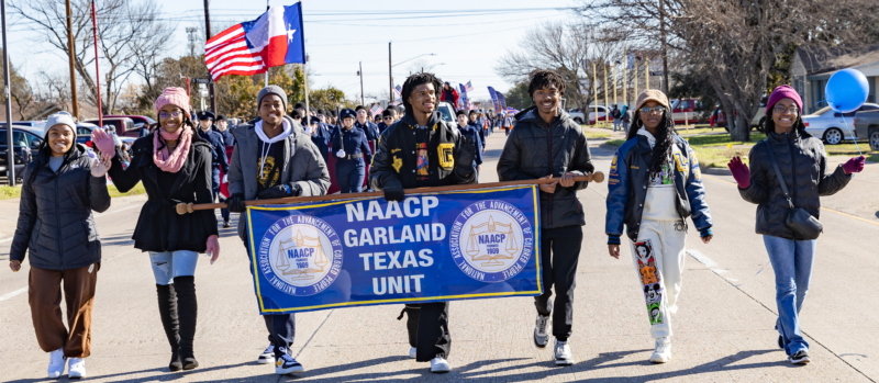 NAACP Garland Texas Unit members lead off annual parade.